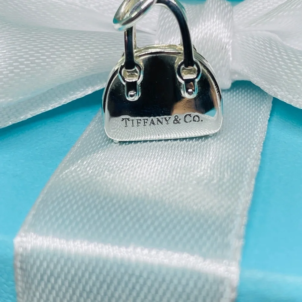 RARE Tiffany & Co. Blue Enamel Heart Purse Charm Pendant NEW w/ Box & Pouch 925 - Picture 2 of 7
